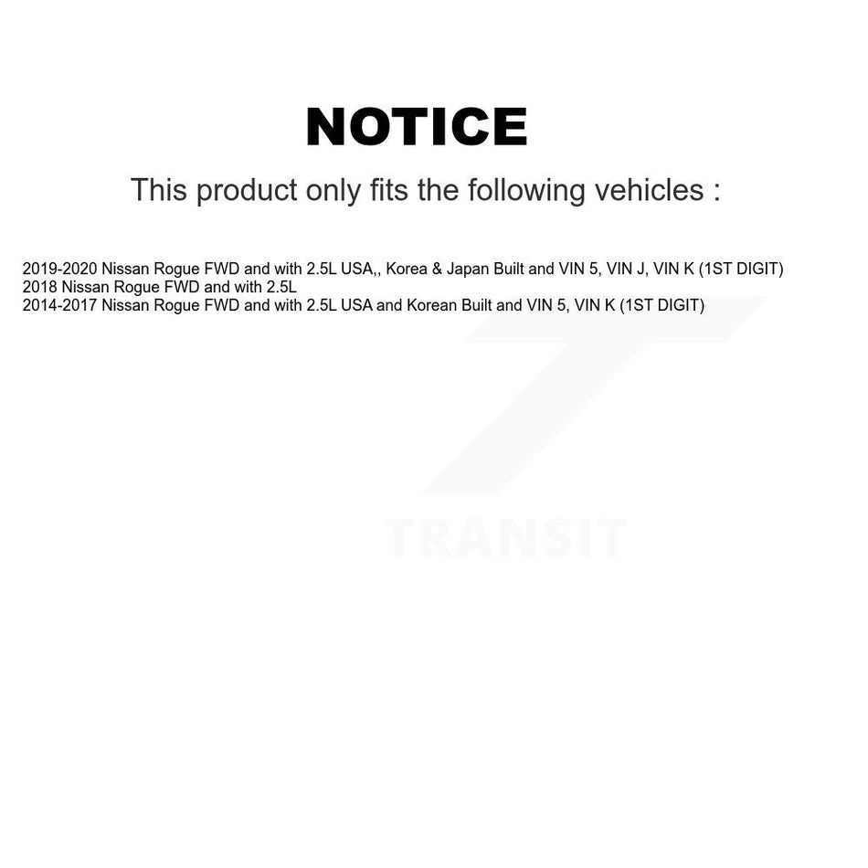 Front Right CV Axle Drive Shaft And Wheel Hub Bearing Kit For Nissan Rogue FWD with 2.5L KN7-100346