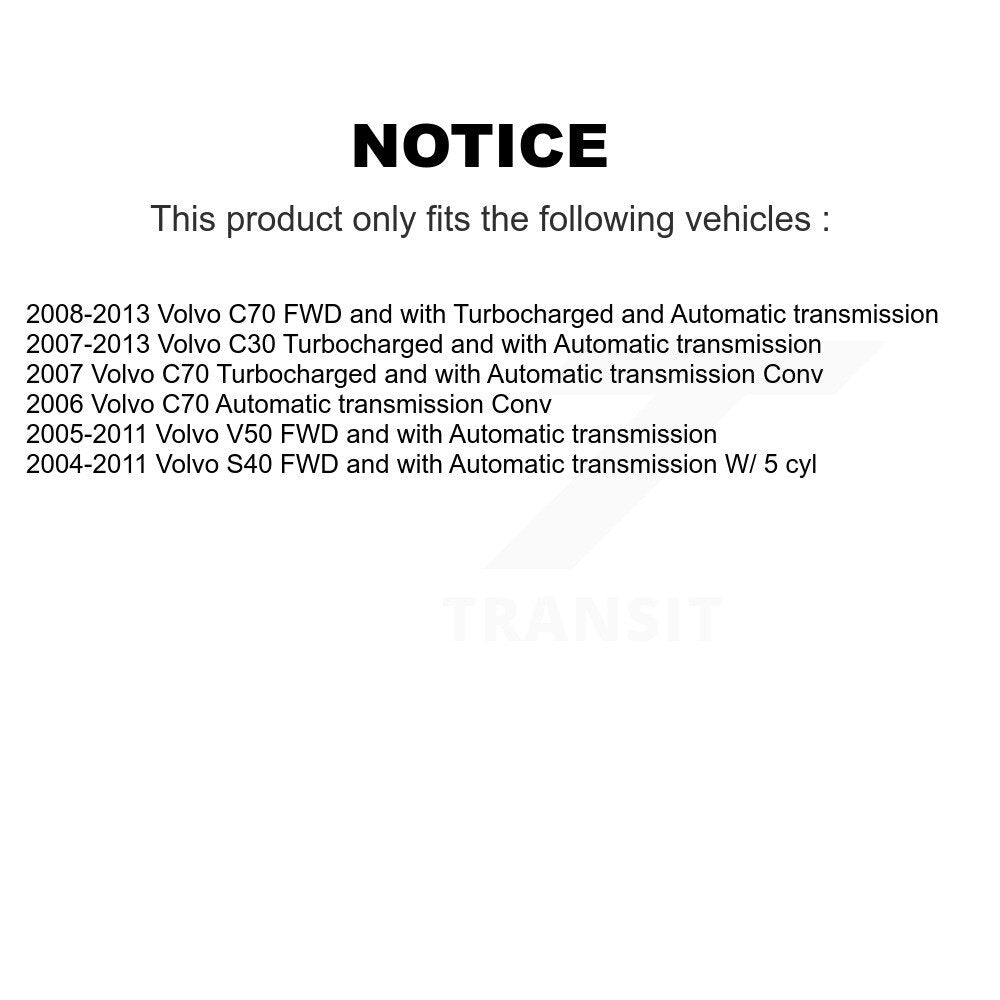 Front Right CV Axle Drive Shaft And Hub Bearing Assembly Kit For Volvo S40 C30 V50 C70 KN7-100348