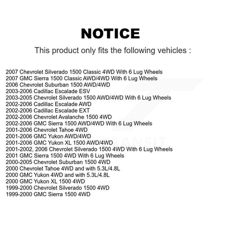 Front Right CV Axle Shaft & Bearing Kit For Chevrolet GMC Silverado 1500 Sierra Avalanche KN7-100352