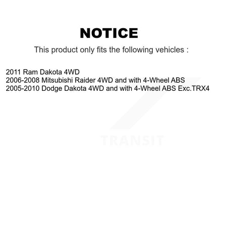 Front CV Axle Drive Shaft And Hub Bearing Kit For Dakota Dodge Ram Mitsubishi Raider KN7-100401