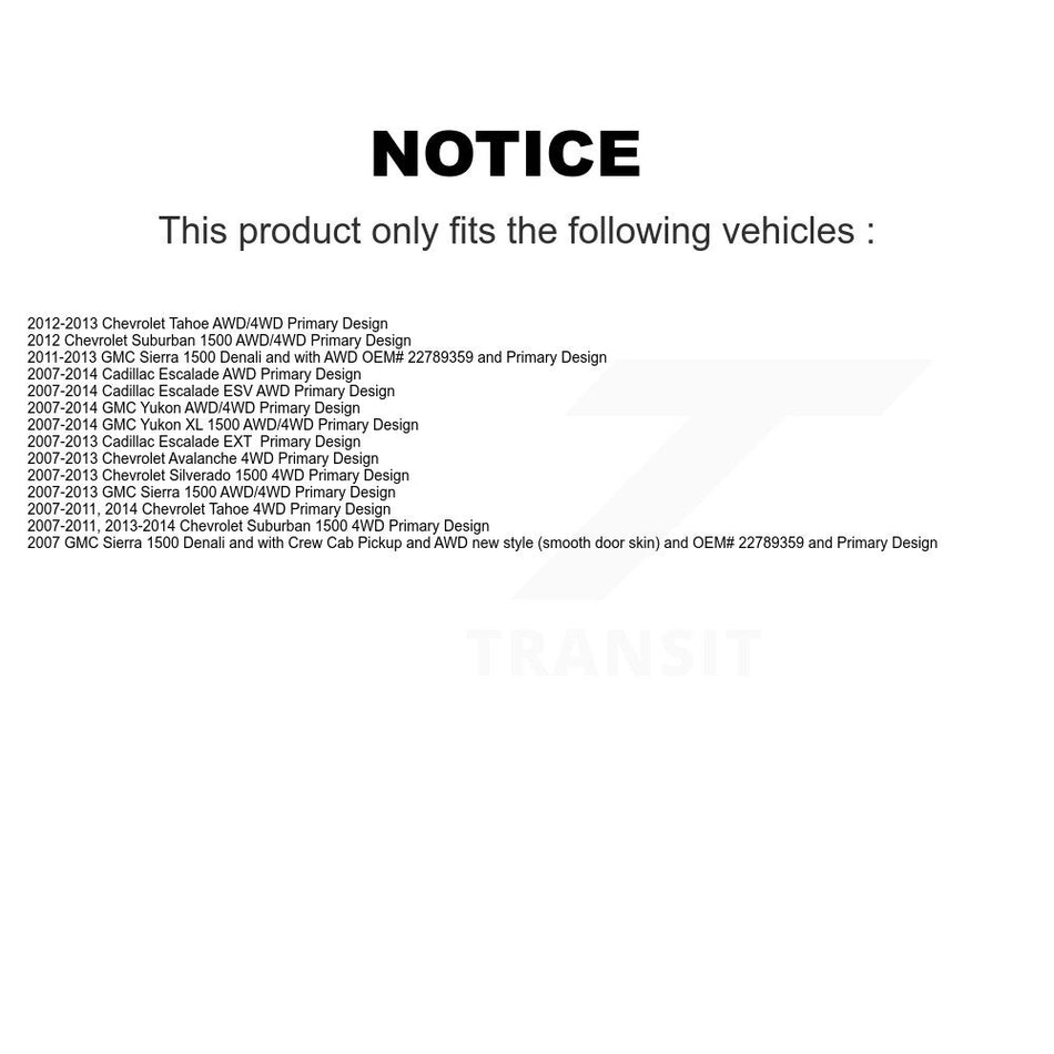 Front CV Axle Shaft & Bearing Kit For Chevrolet GMC Sierra 1500 Silverado Avalanche Tahoe KN7-100419