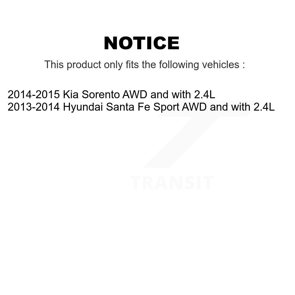 Front CV Axle Shaft And Bearing Kit For Hyundai Santa Fe Sport Kia Sorento AWD with 2.4L KN7-100427