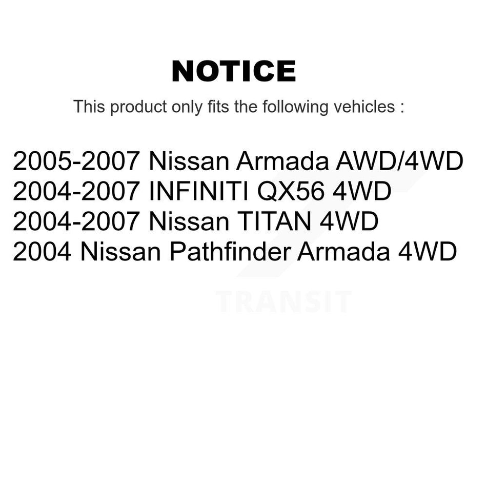 Front CV Axle Shaft And Hub Bearing Kit For Nissan TITAN INFINITI QX56 Armada Pathfinder KN7-100444