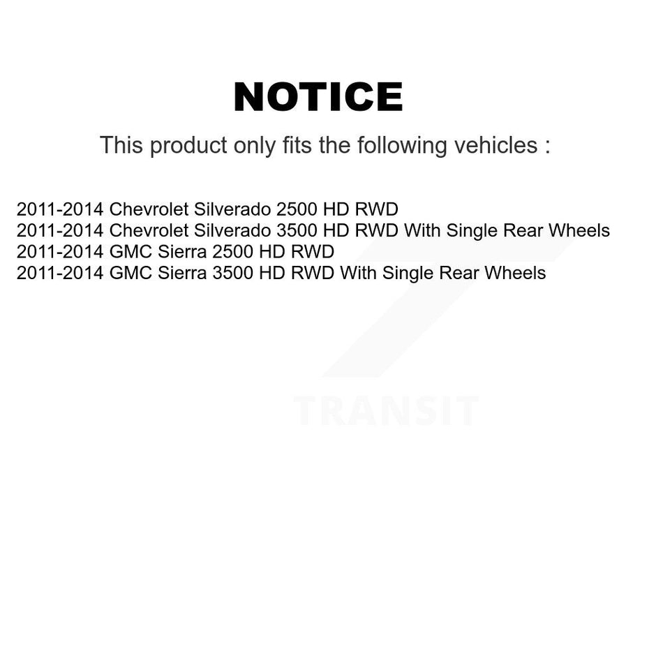 Front CV Axle Shaft And Bearing Kit For GMC Chevrolet Sierra 2500 HD Silverado 3500 RWD KN7-100451