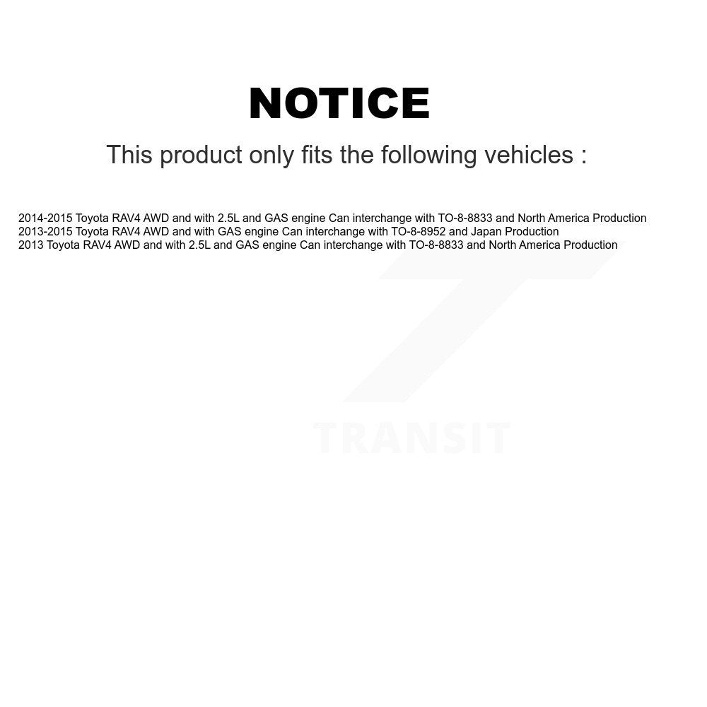 Front Rear CV Axle Drive Shaft And Wheel Hub Bearing Assembly Kit (8Pc) For Toyota RAV4 KN7-100498