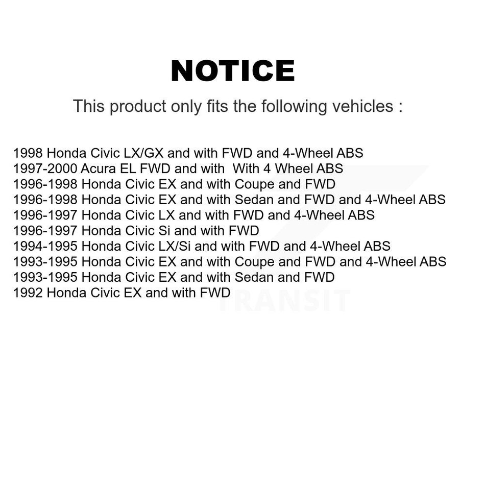 Front CV Axle Drive Shaft Complete Assembly And Bearing Kit For Honda Civic Acura EL KN7-100570