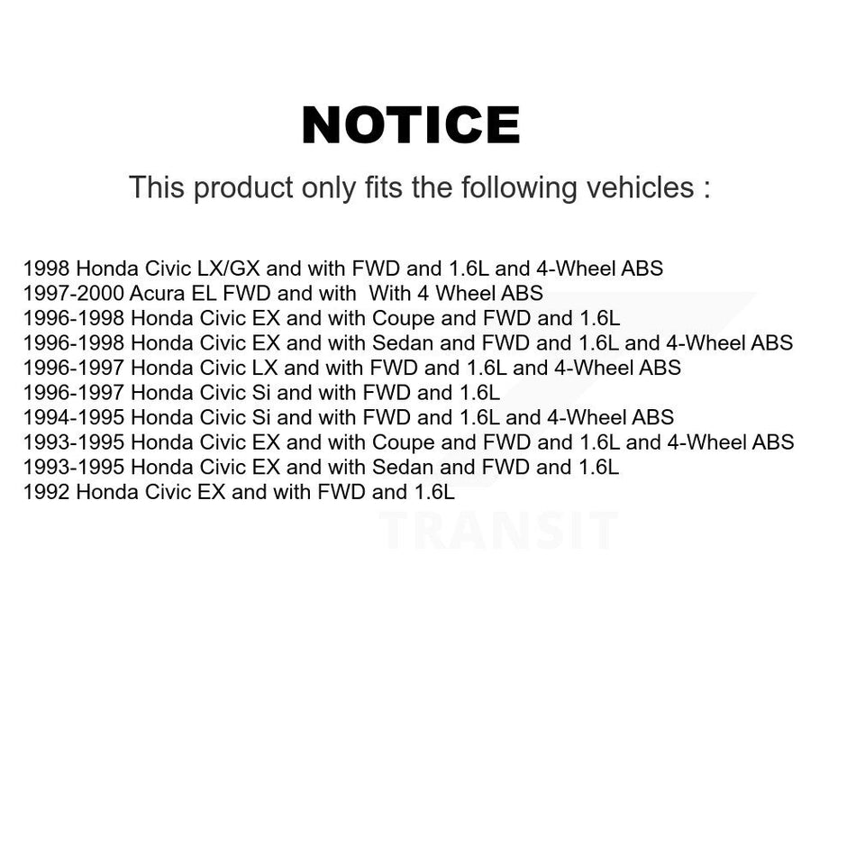 Front CV Axle Drive Shaft Complete Assembly And Bearing Kit For Honda Civic Acura EL KN7-100570