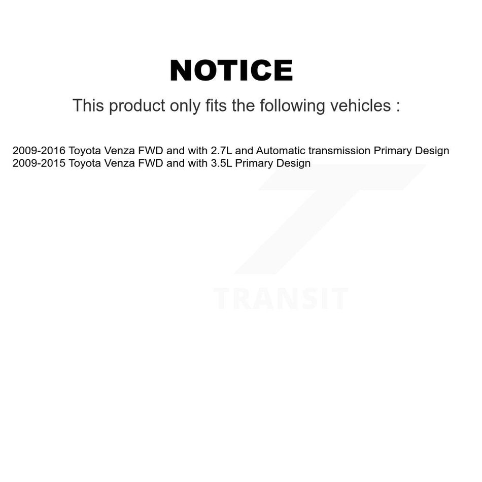 Front CV Axle Drive Shaft Assembly And Wheel Bearing Kit For Toyota Venza Primary Design KN7-100582