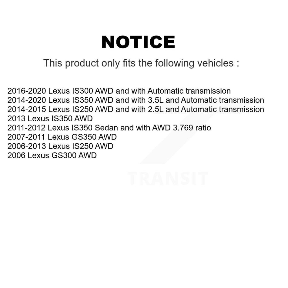 Front CV Axle Drive Shaft And Hub Bearing Kit For Lexus IS250 IS300 IS350 GS350 GS300 KN7-100593