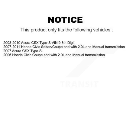 Front Right CV Axle Drive Shaft Assembly And Wheel Bearing Kit For Honda Civic Acura CSX KN7-100599