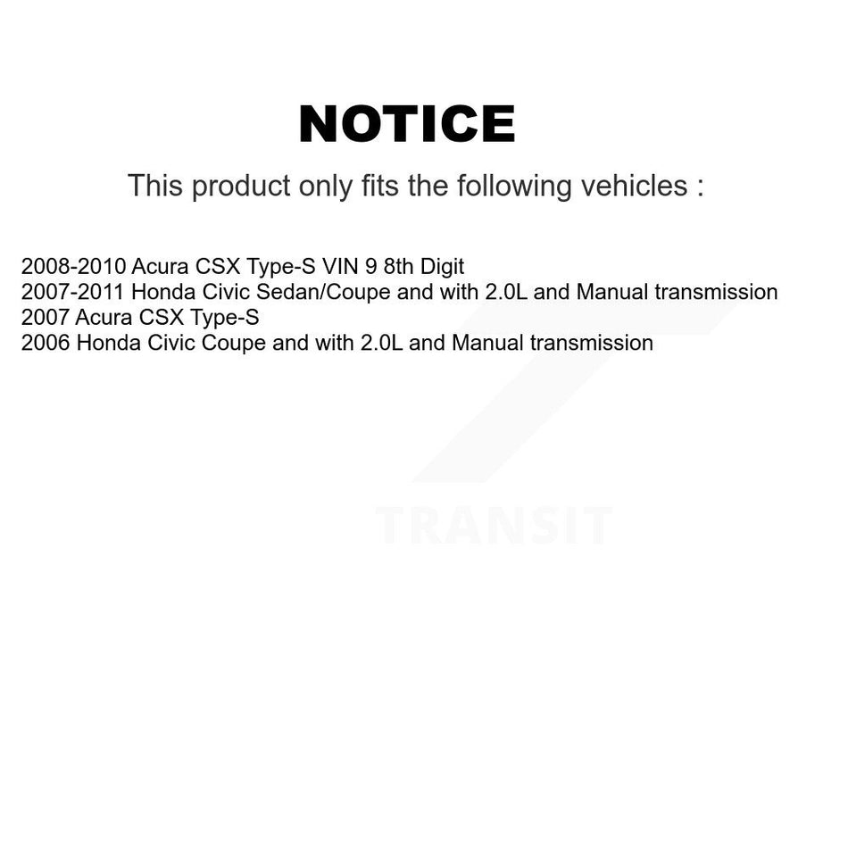 Front Right CV Axle Drive Shaft Assembly And Wheel Bearing Kit For Honda Civic Acura CSX KN7-100599