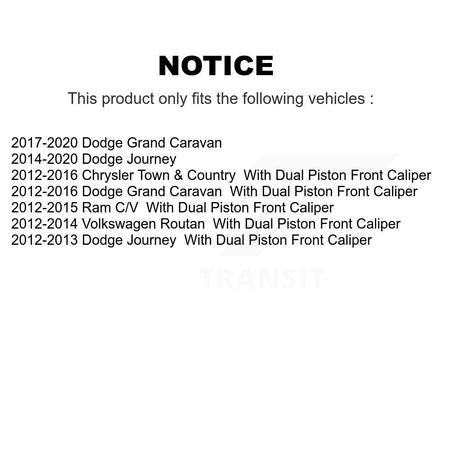 Front Rear Ceramic Disc Brake Pads Kit For Dodge Grand Caravan Journey Chrysler Town & KNF-100018