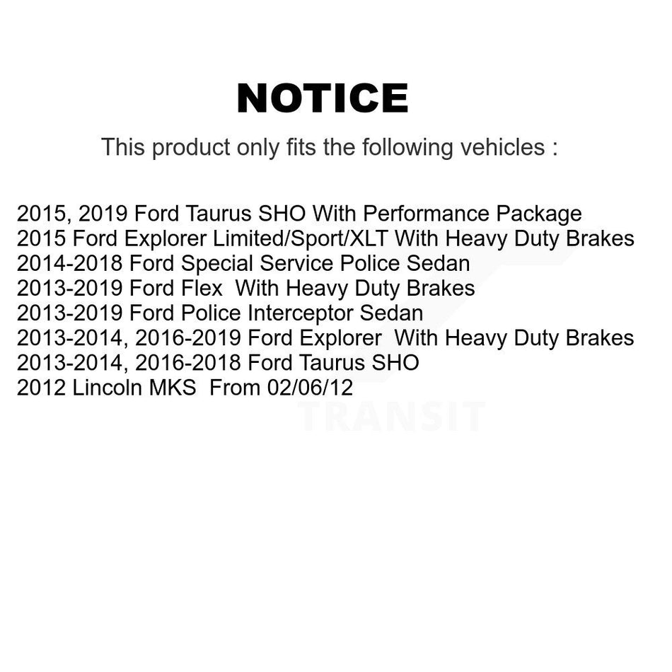 AmeriBRAKES Front Rear Semi-Metallic Disc Brake Pads Kit For Ford Explorer Taurus Flex Police Interceptor Sedan Lincoln MKS Special Service KNF-100151