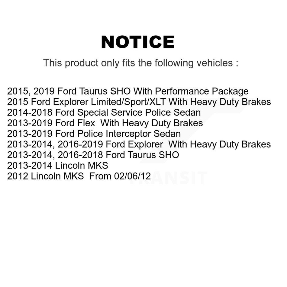 Front Semi-Metallic Rear Ceramic Disc Brake Pads Kit For Ford Explorer Flex Taurus Police KNF-100152
