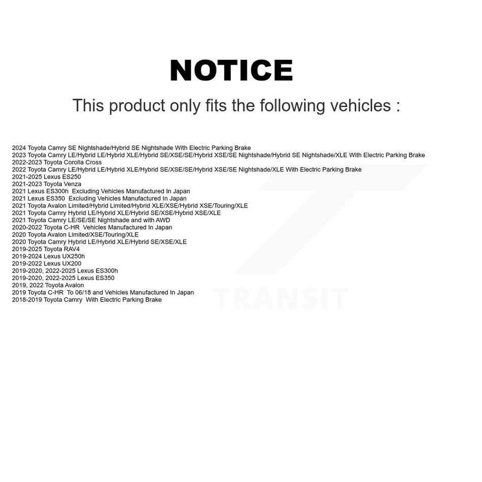 AmeriBRAKES Front Rear Ceramic Disc Brake Pads Kit For Toyota Camry RAV4 Lexus C-HR ES350 Avalon ES300h UX250h UX200 Venza ES250 Corolla Cross KNF-100204