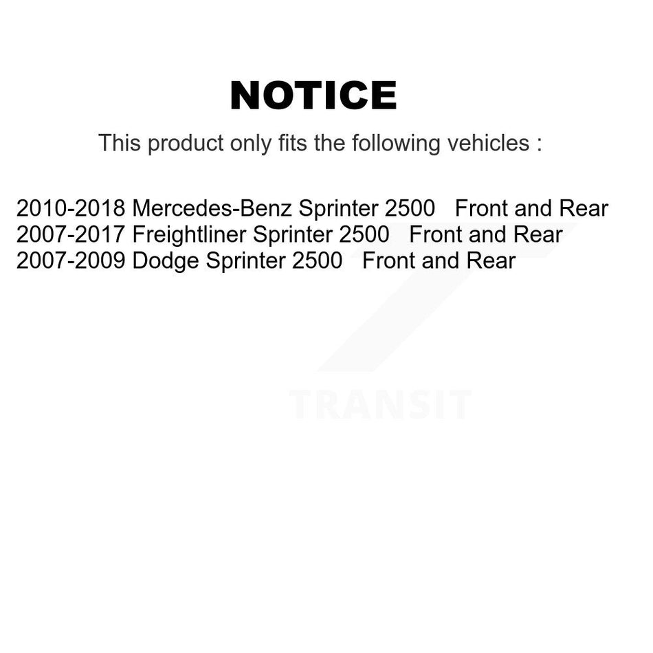 AmeriBRAKES Front Rear Semi-Metallic Disc Brake Pads Kit For Sprinter 2500 Mercedes-Benz Freightliner Dodge KNF-100246