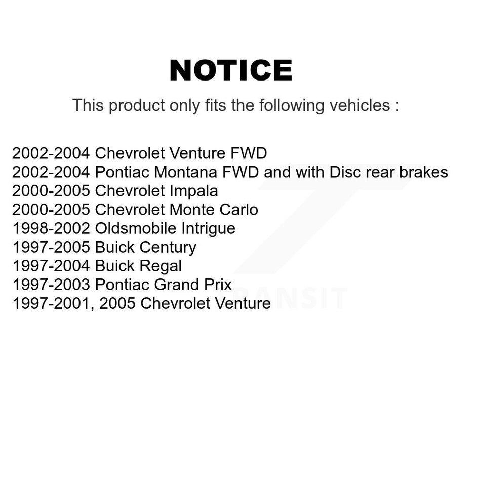 AmeriBRAKES Front Rear Ceramic Disc Brake Pads Kit For Chevrolet Impala Buick Century Pontiac Grand Prix Venture Monte Carlo Regal Oldsmobile Intrigue Montana KNF-100251