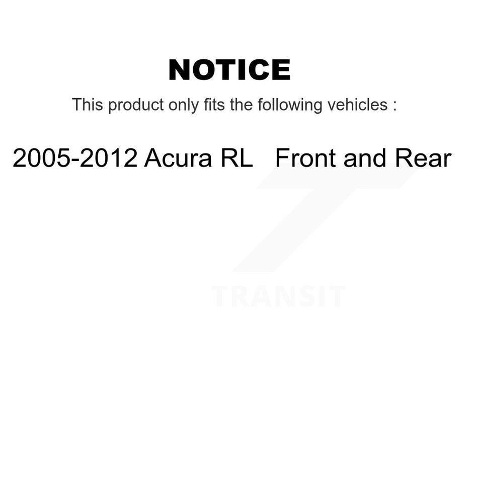 AmeriBRAKES Front Rear Ceramic Disc Brake Pads Kit For 2005-2012 Acura RL KNF-100264