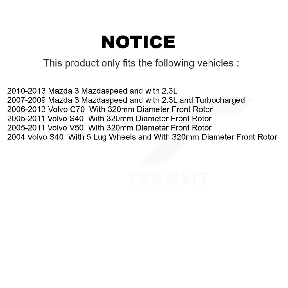 AmeriBRAKES Front Rear Semi-Metallic Disc Brake Pads Kit For Mazda 3 Volvo S40 C70 V50 KNF-100294