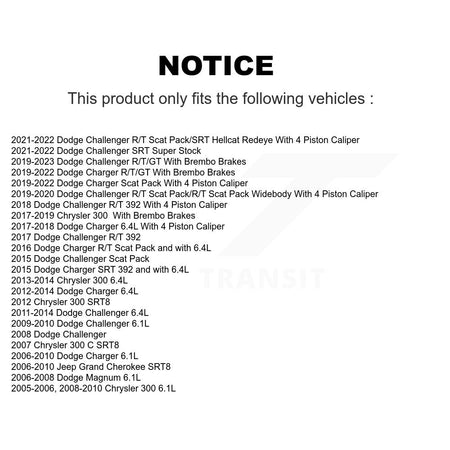 Front Rear Semi-Metallic Disc Brake Pads Kit For Dodge Charger Chrysler 300 Challenger KNF-100327