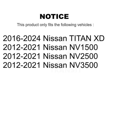 Front Semi-Metallic Rear Ceramic Disc Brake Pads Kit For Nissan NV2500 TITAN XD NV3500 KNF-100382