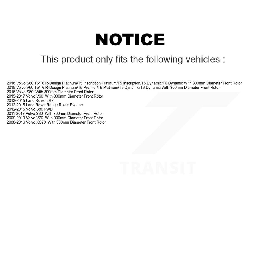 AmeriBRAKES Front Rear Semi-Metallic Disc Brake Pads Kit For Volvo S60 XC70 Land Rover Range Evoque V60 S80 LR2 V70 KNF-100448