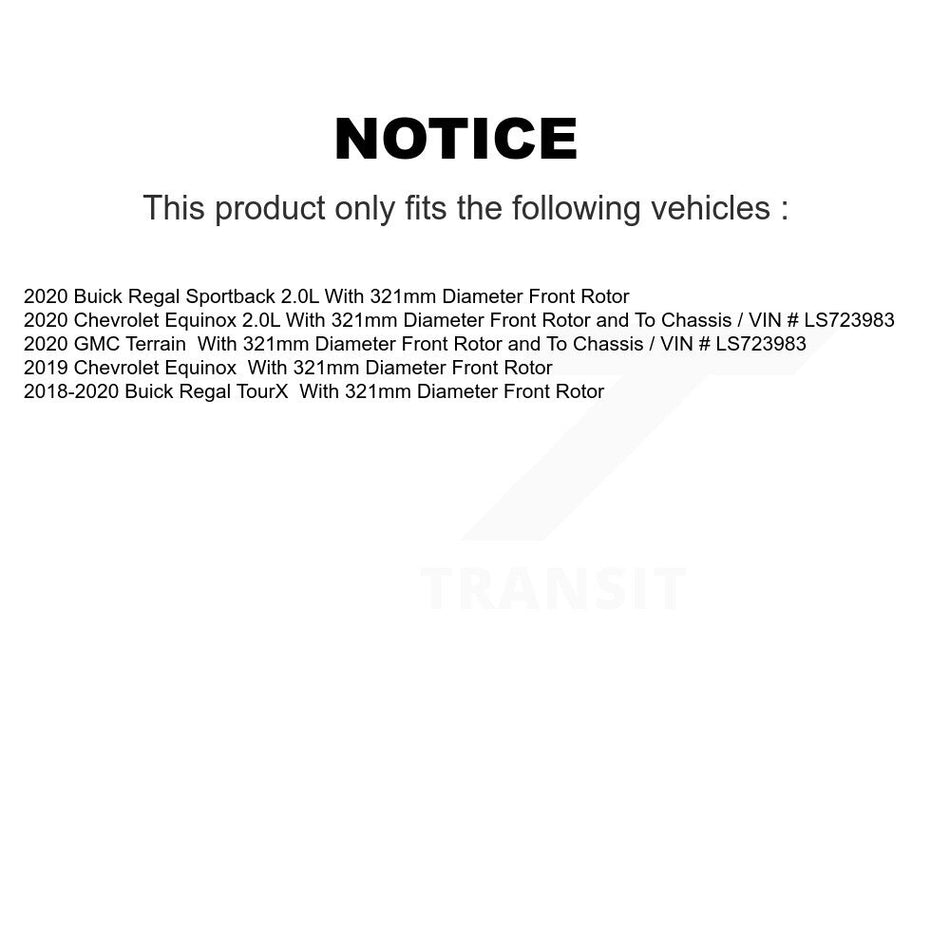 Front Rear Ceramic Disc Brake Pads Kit For Chevrolet Equinox GMC Terrain Buick Regal KNF-100566