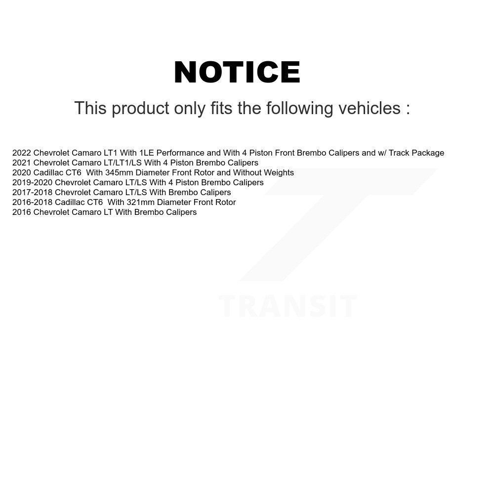 Front Semi-Metallic Rear Ceramic Disc Brake Pads Kit For Chevrolet Camaro Cadillac CT6 KNF-100576