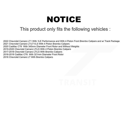 Front Semi-Metallic Rear Ceramic Disc Brake Pads Kit For Chevrolet Camaro Cadillac CT6 KNF-100578