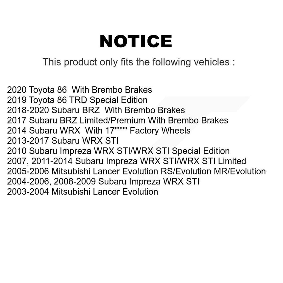 AmeriBRAKES Front Rear Semi-Metallic Disc Brake Pads Kit For Subaru Impreza Mitsubishi Lancer WRX STI BRZ Toyota 86 KNF-100608