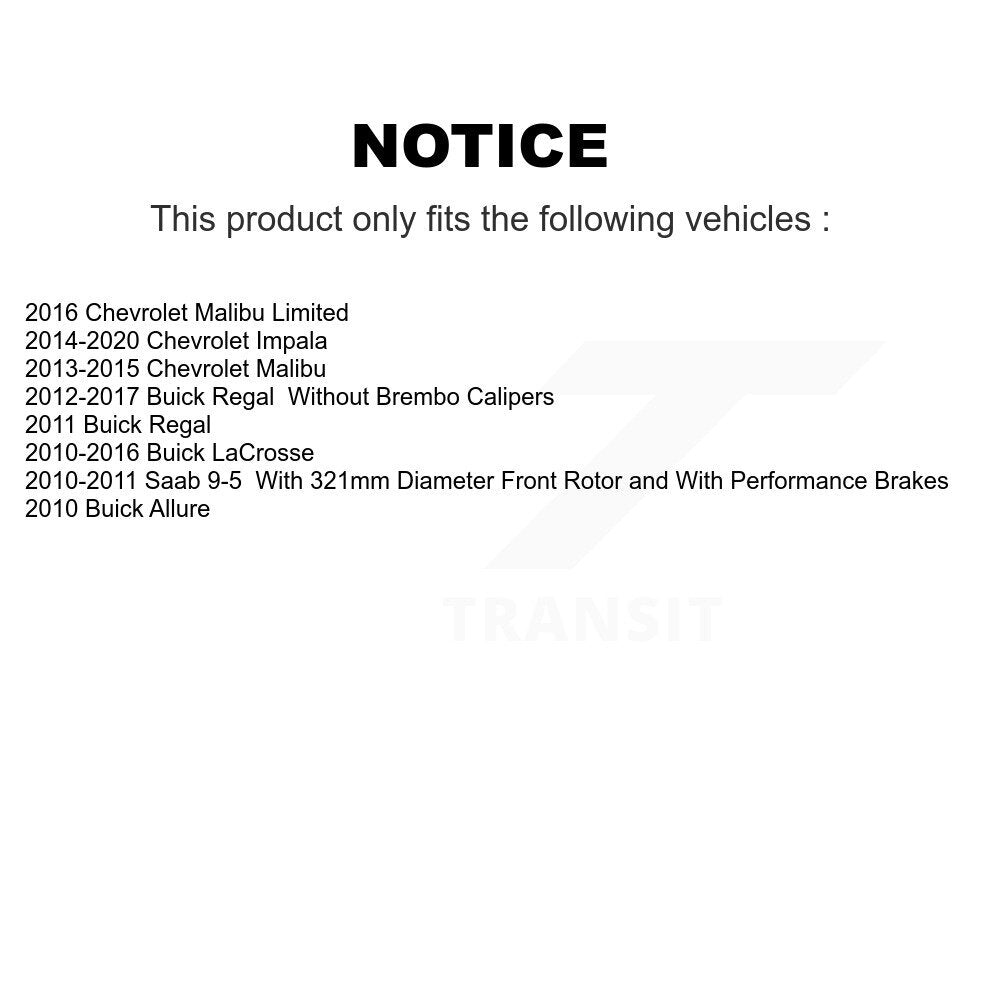Front Rear Ceramic Disc Brake Pads Kit For Chevrolet Buick Malibu Impala LaCrosse Regal KNF-100611