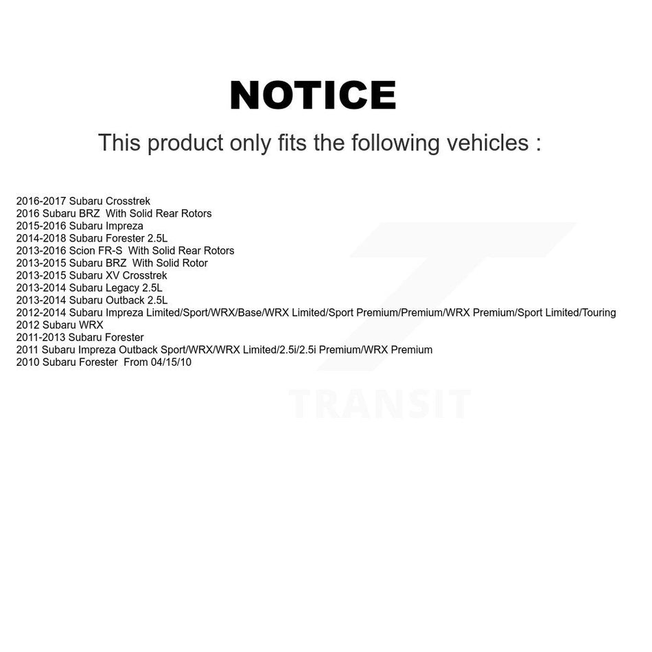 AmeriBRAKES Front Rear Ceramic Disc Brake Pads Kit For Subaru Forester Impreza Outback XV Crosstrek Legacy Scion FR-S BRZ WRX KNF-100660