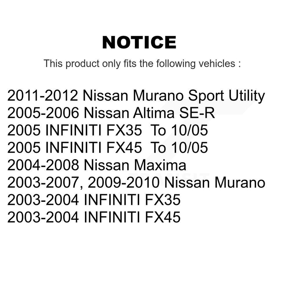 AmeriBRAKES Front Rear Ceramic Disc Brake Pads Kit For Nissan Altima Murano Maxima INFINITI FX35 FX45 KNF-100711