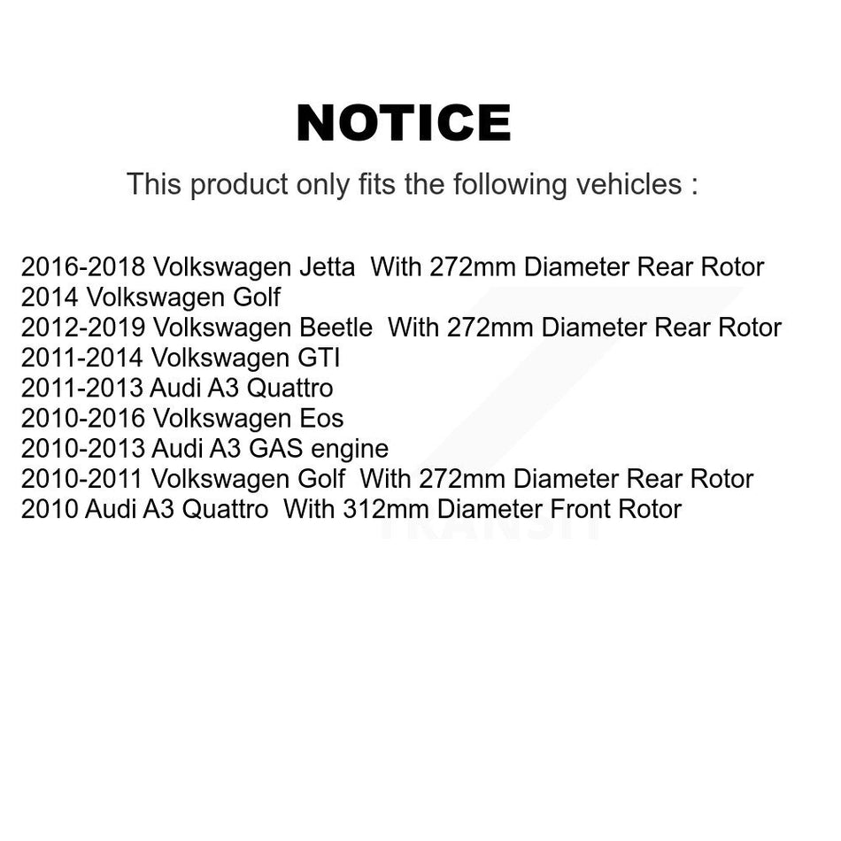 AmeriBRAKES Front Rear Semi-Metallic Disc Brake Pads Kit For Volkswagen Jetta Beetle GTI Eos Golf Audi A3 Quattro KNF-100724