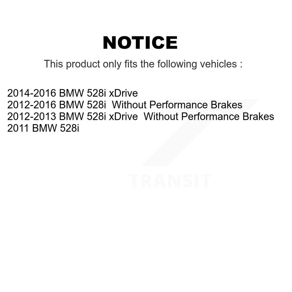 AmeriBRAKES Front Rear Semi-Metallic Disc Brake Pads Kit For BMW 528i xDrive KNF-100745