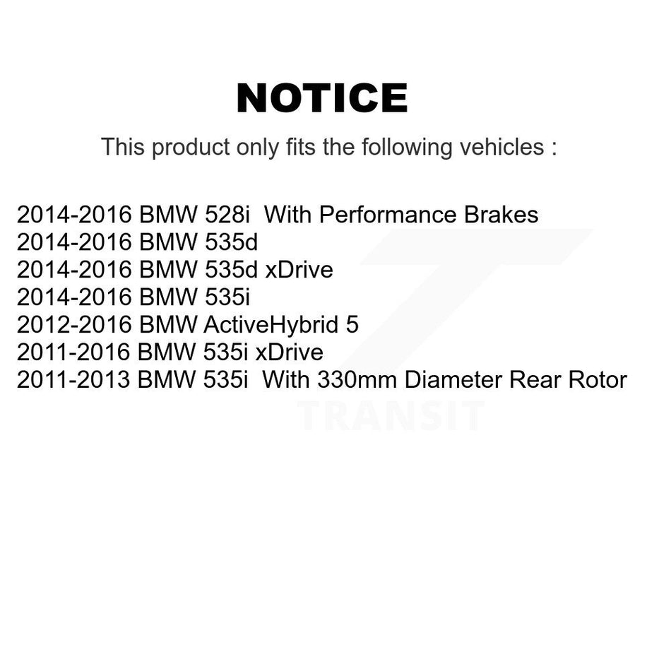 AmeriBRAKES Front Rear Semi-Metallic Disc Brake Pads Kit For BMW 535i xDrive 528i 535d ActiveHybrid 5 KNF-100747