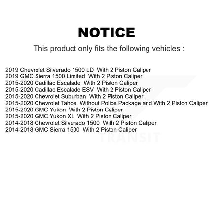 Front Ceramic Rear Semi-Metallic Disc Brake Pads Kit For GMC Chevrolet Sierra 1500 Tahoe KNF-100859