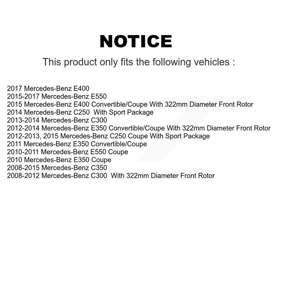 AmeriBRAKES Front Rear Semi-Metallic Disc Brake Pads Kit For Mercedes-Benz E350 C300 C250 C350 E550 E400 KNF-100886