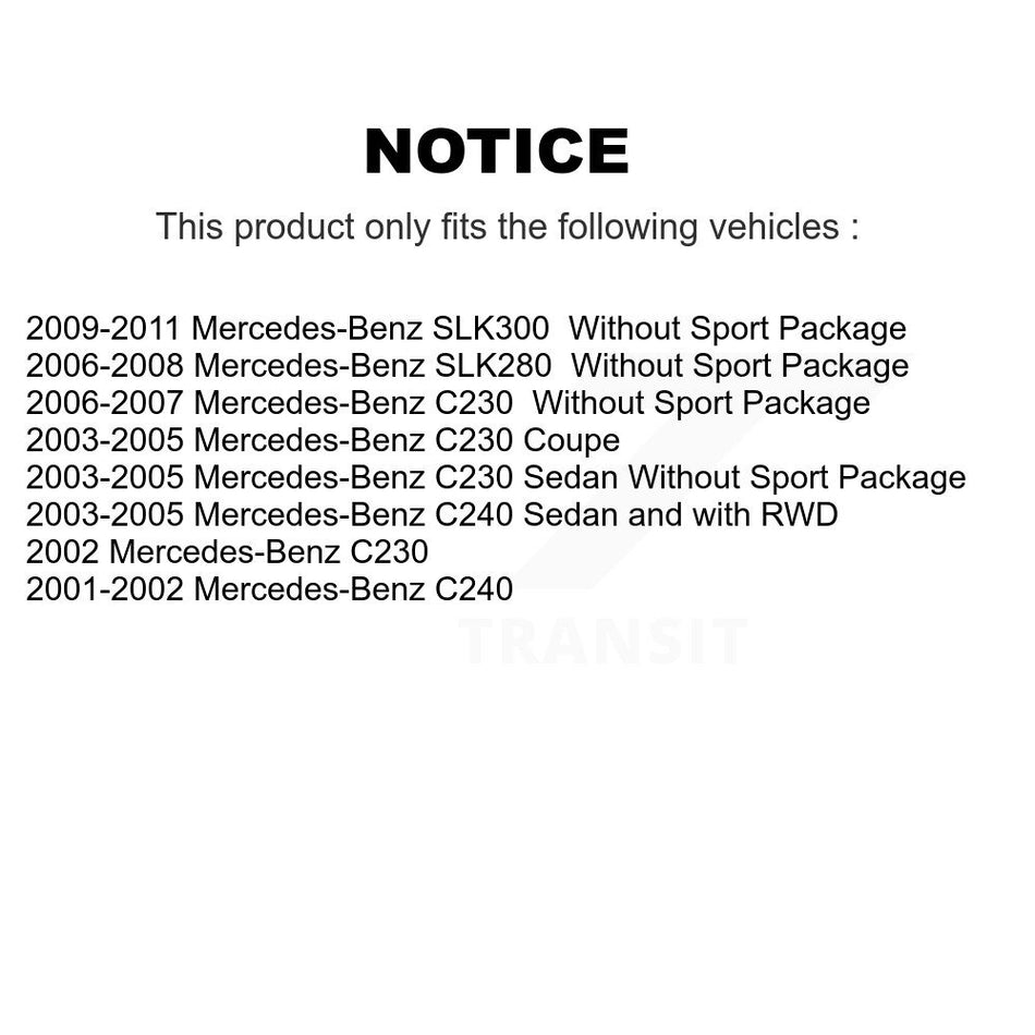 AmeriBRAKES Front Rear Semi-Metallic Disc Brake Pads Kit For Mercedes-Benz C230 C240 SLK280 SLK300 KNF-100892