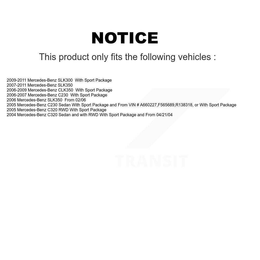 Front Rear Semi-Metallic Disc Brake Pads Kit For Mercedes-Benz C230 SLK350 CLK350 SLK300 KNF-100895