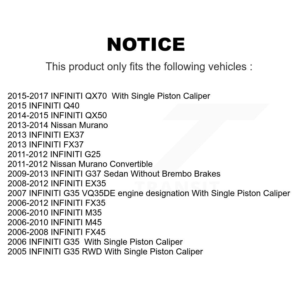 Front Semi-Metallic Rear Ceramic Disc Brake Pads Kit For INFINITI Nissan Murano G37 G35 KNF-100916