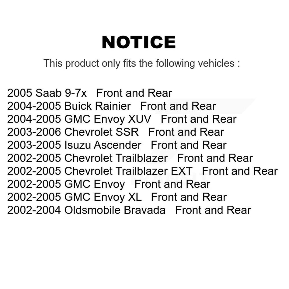 AmeriBRAKES Front Rear Ceramic Disc Brake Pads Kit For Chevrolet Trailblazer GMC Envoy EXT XL Buick Rainier Oldsmobile Bravada XUV SSR Isuzu Ascender Saab 9-7x KNF-101029