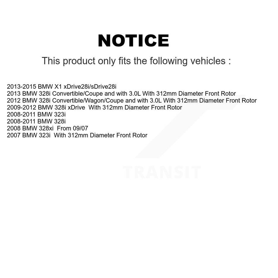 AmeriBRAKES Front Rear Semi-Metallic Disc Brake Pads Kit For BMW 328i xDrive X1 328xi 323i KNF-101103