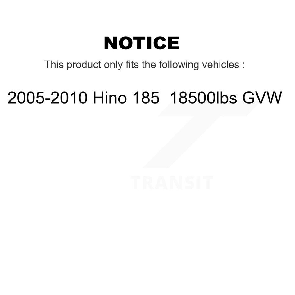 Front Rear Semi-Metallic Disc Brake Pads Kit For 2005-2010 Hino 185 18500lbs GVW KNF-101151