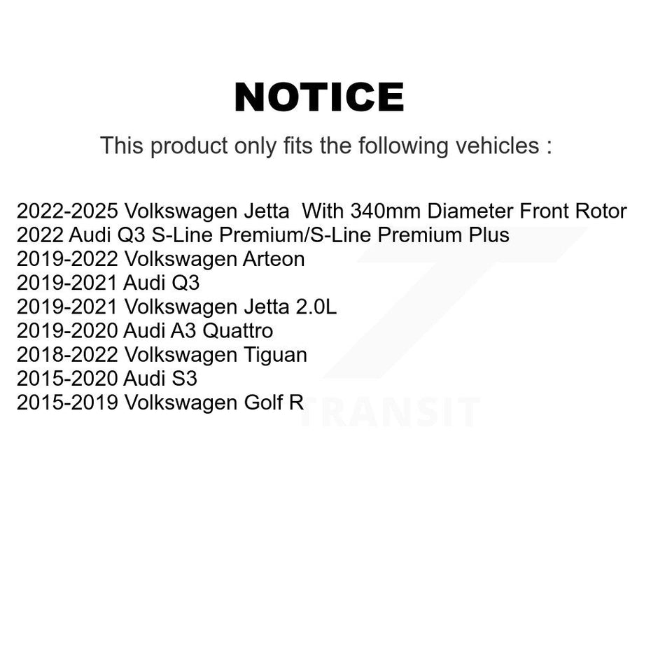 AmeriBRAKES Front Rear Ceramic Disc Brake Pads Kit For Volkswagen Tiguan Jetta Audi Golf R S3 Q3 Arteon KNF-101159