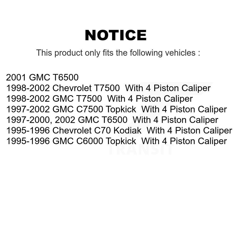 AmeriBRAKES Front Rear Semi-Metallic Disc Brake Pads Kit For GMC T6500 T7500 KNF-101184