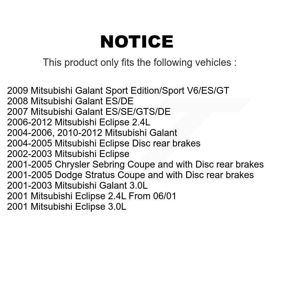 Front Rear Ceramic Disc Brake Pads Kit For Mitsubishi Chrysler Sebring Eclipse Galant KNF-101220