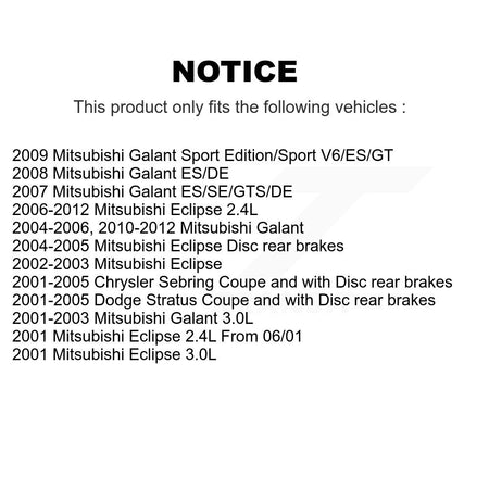 Front Rear Ceramic Disc Brake Pads Kit For Mitsubishi Chrysler Sebring Eclipse Galant KNF-101220