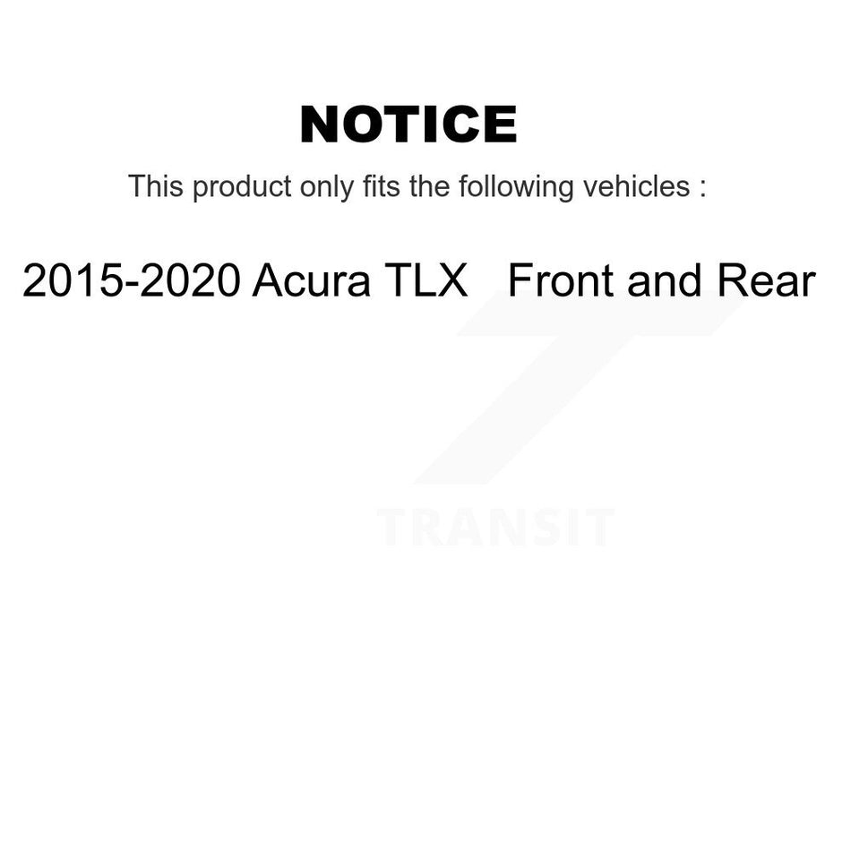 AmeriBRAKES Front Rear Ceramic Disc Brake Pads Kit For 2015-2020 Acura TLX KNF-101283