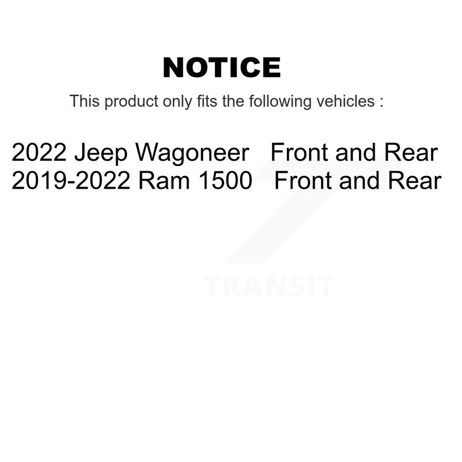 AmeriBRAKES Front Rear Ceramic Disc Brake Pads Kit For Ram 1500 Jeep Wagoneer KNF-101342